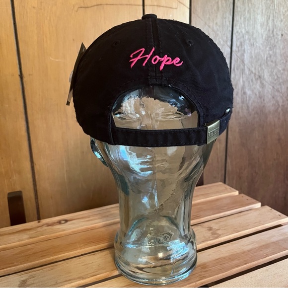 Black Breast Cancer Awareness Pink Ribbon Cap - Picture 4 of 11